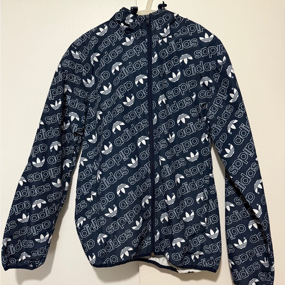 adidas Other - Adidas Blue Logo Raincoat